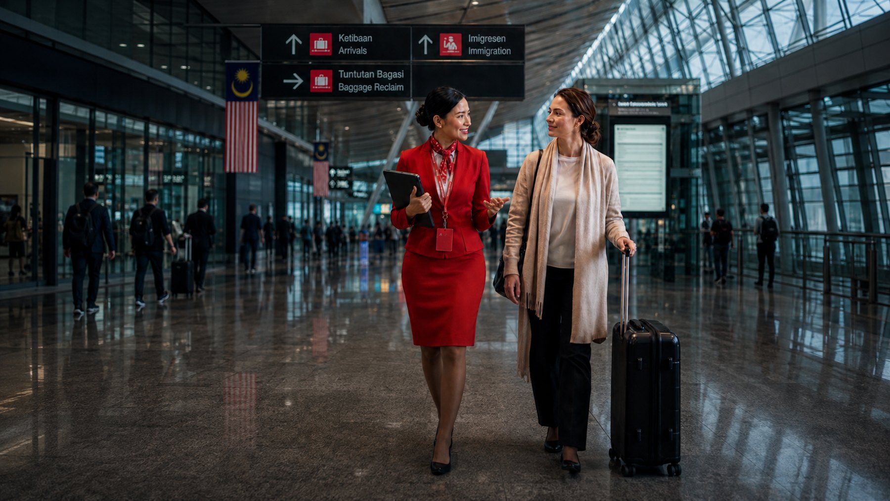 AirAsia Medic concierge assisting an international patient through KLIA